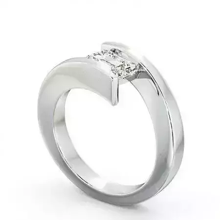 stl file engagement ring with princess cut diamond