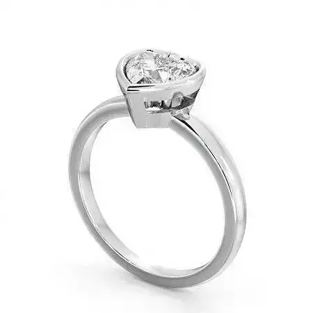 stl file engagement ring with heart cut diamond