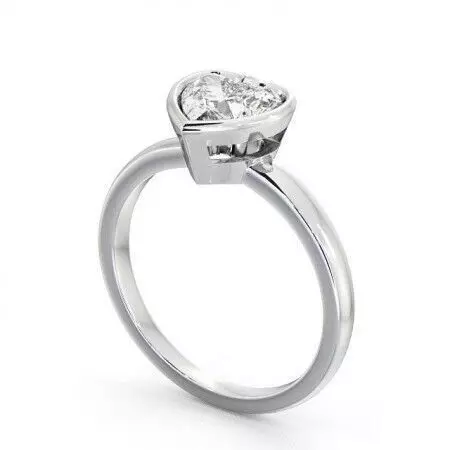 stl file engagement ring with heart cut diamond 3D print model_0