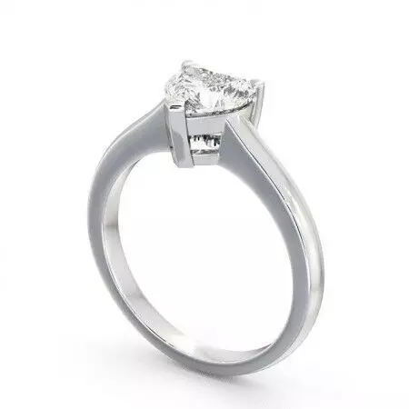 stl file engagement ring with heart cut diamond 3D print model_0