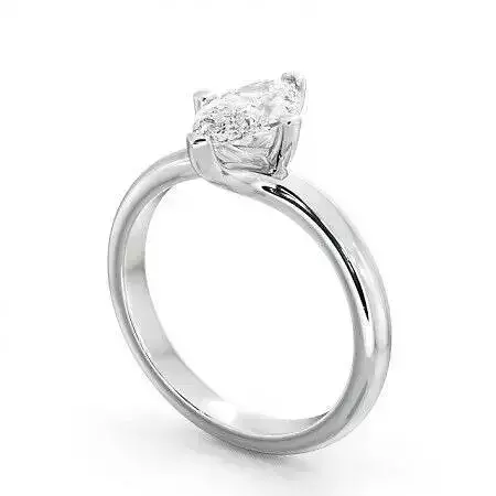 stl file engagement ring with pear shaped diamond