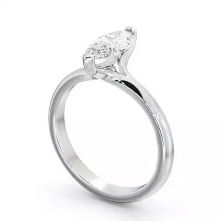 stl file engagement ring with marquise cut diamond 3D print model_0