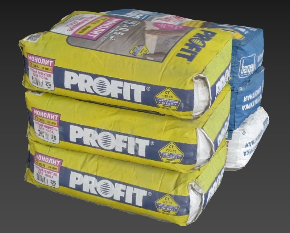 Dry building mix Low-poly 3D model_14