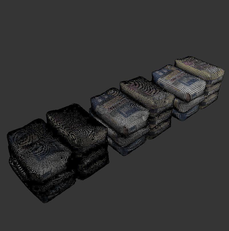 Dry building mix Low-poly 3D model_7