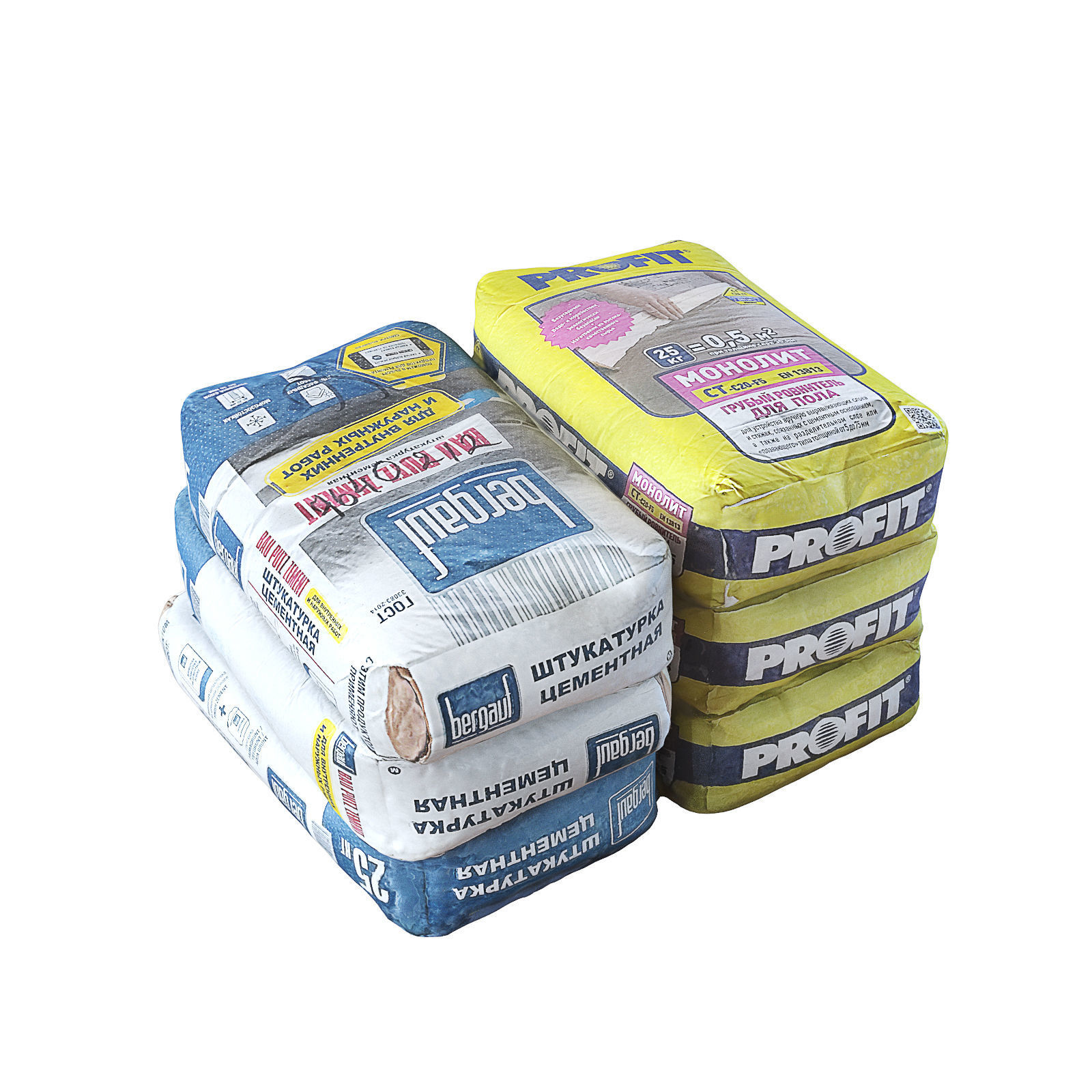 Dry building mix Low-poly 3D model_2