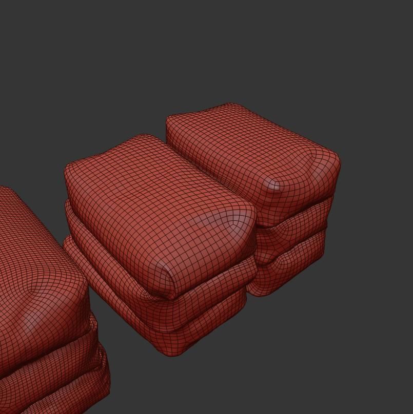 Dry building mix Low-poly 3D model_8