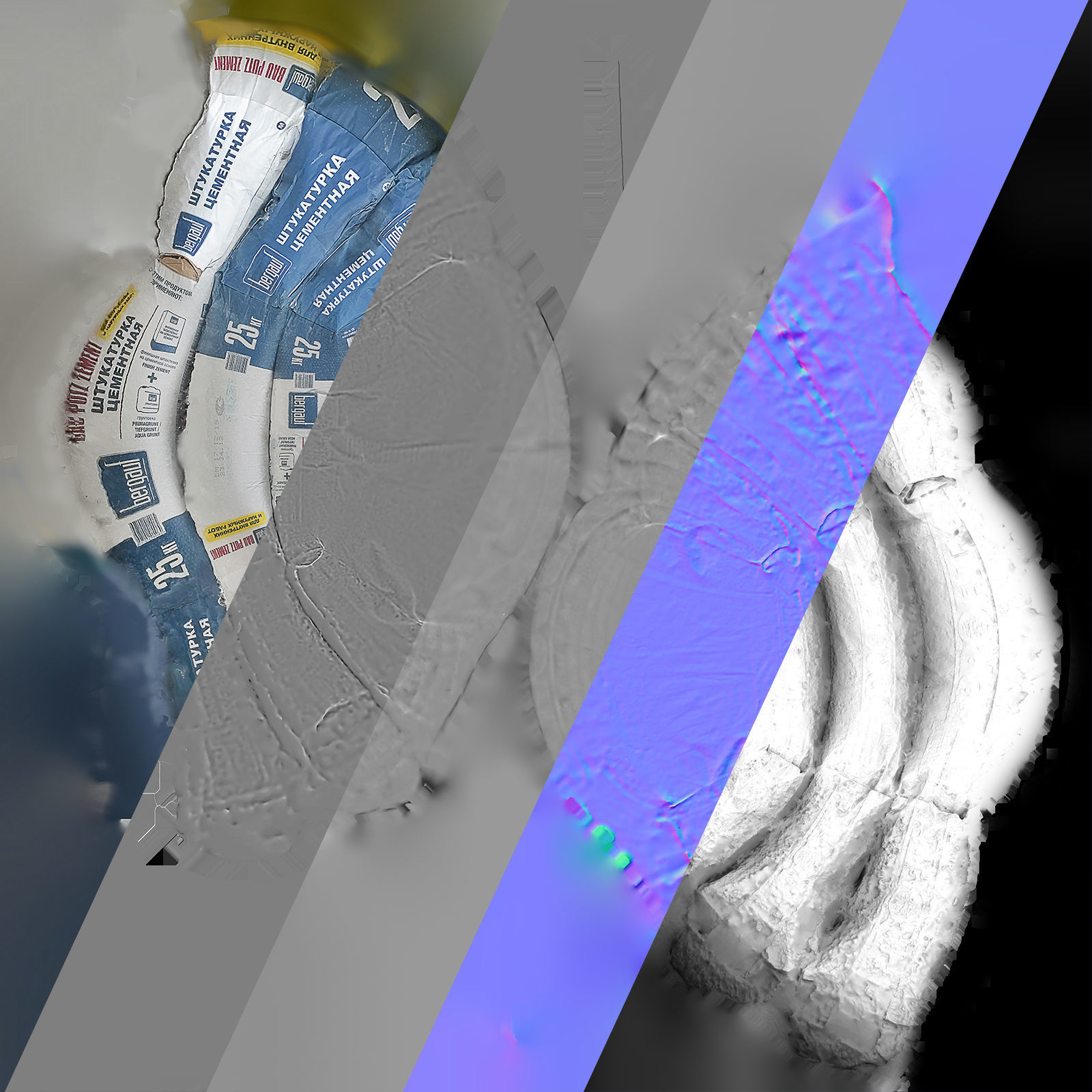 Dry building mix Low-poly 3D model_17