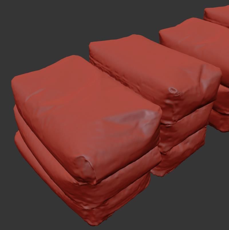 Dry building mix Low-poly 3D model_12