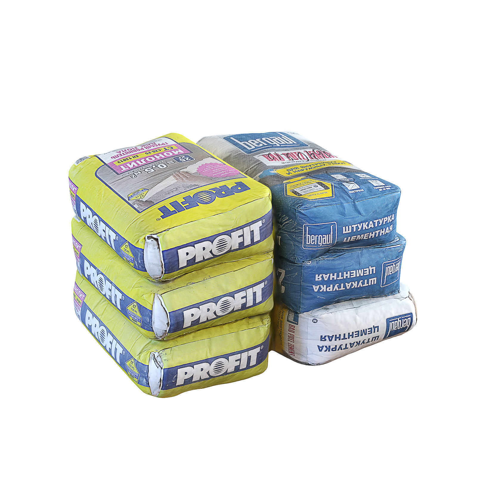 Dry building mix Low-poly 3D model_1