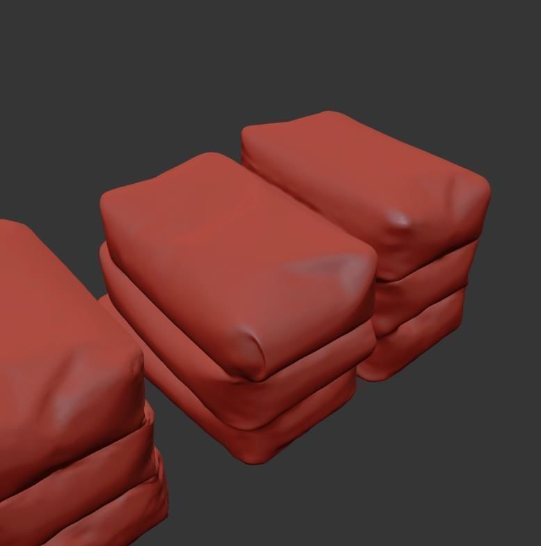 Dry building mix Low-poly 3D model_9