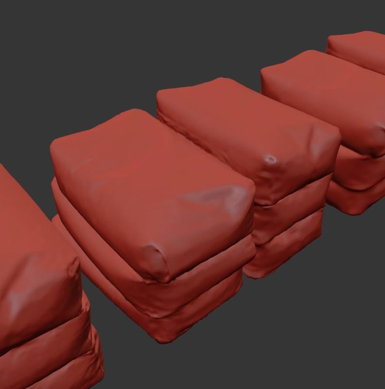 Dry building mix Low-poly 3D model_11