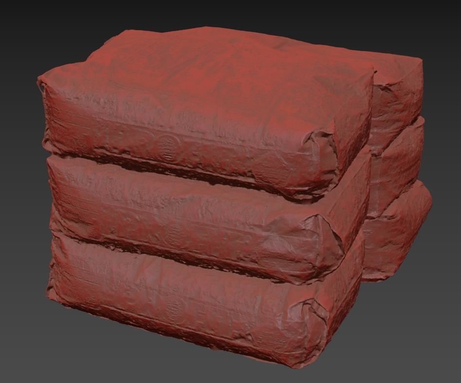 Dry building mix Low-poly 3D model_15