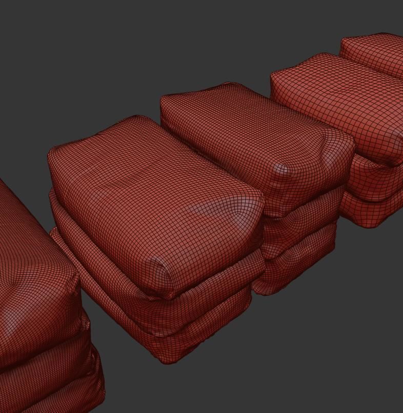 Dry building mix Low-poly 3D model_10