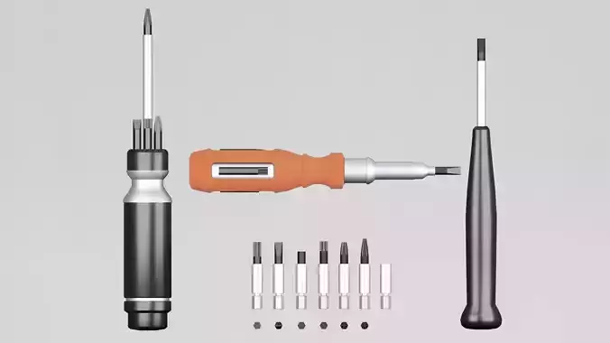 Screwdrivers with nozzles set
