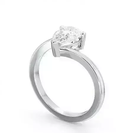 stl file engagement ring with pear shaped diamond