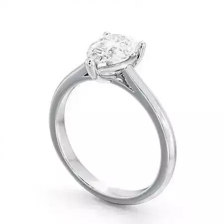 stl file engagement ring with pear shaped diamond