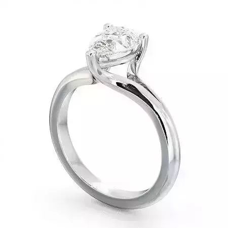 stl file engagement ring with pear shaped diamond