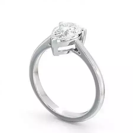 stl file engagement ring with pear shaped diamond