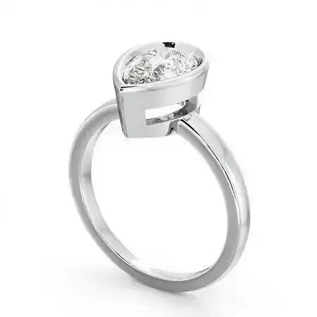 stl file engagement ring with pear shaped diamond