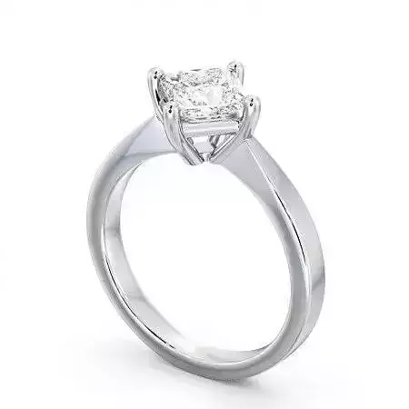 stl file engagement ring with princess cut diamond