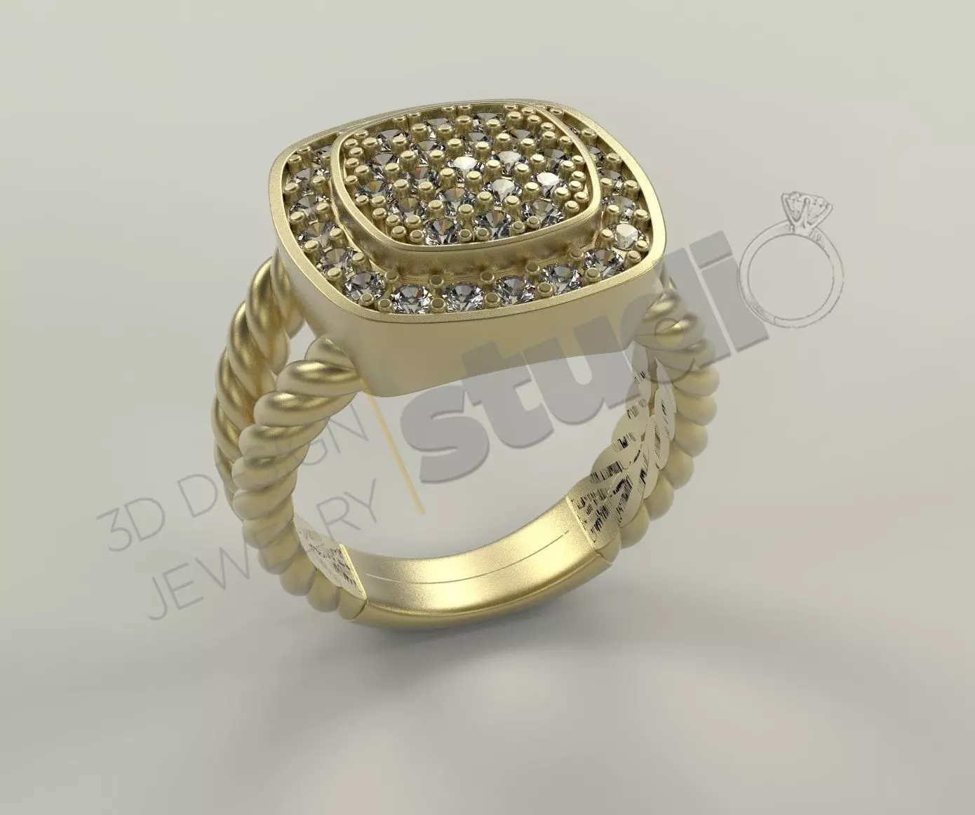 David Yurman Rope ring 3D print 3D print model_0