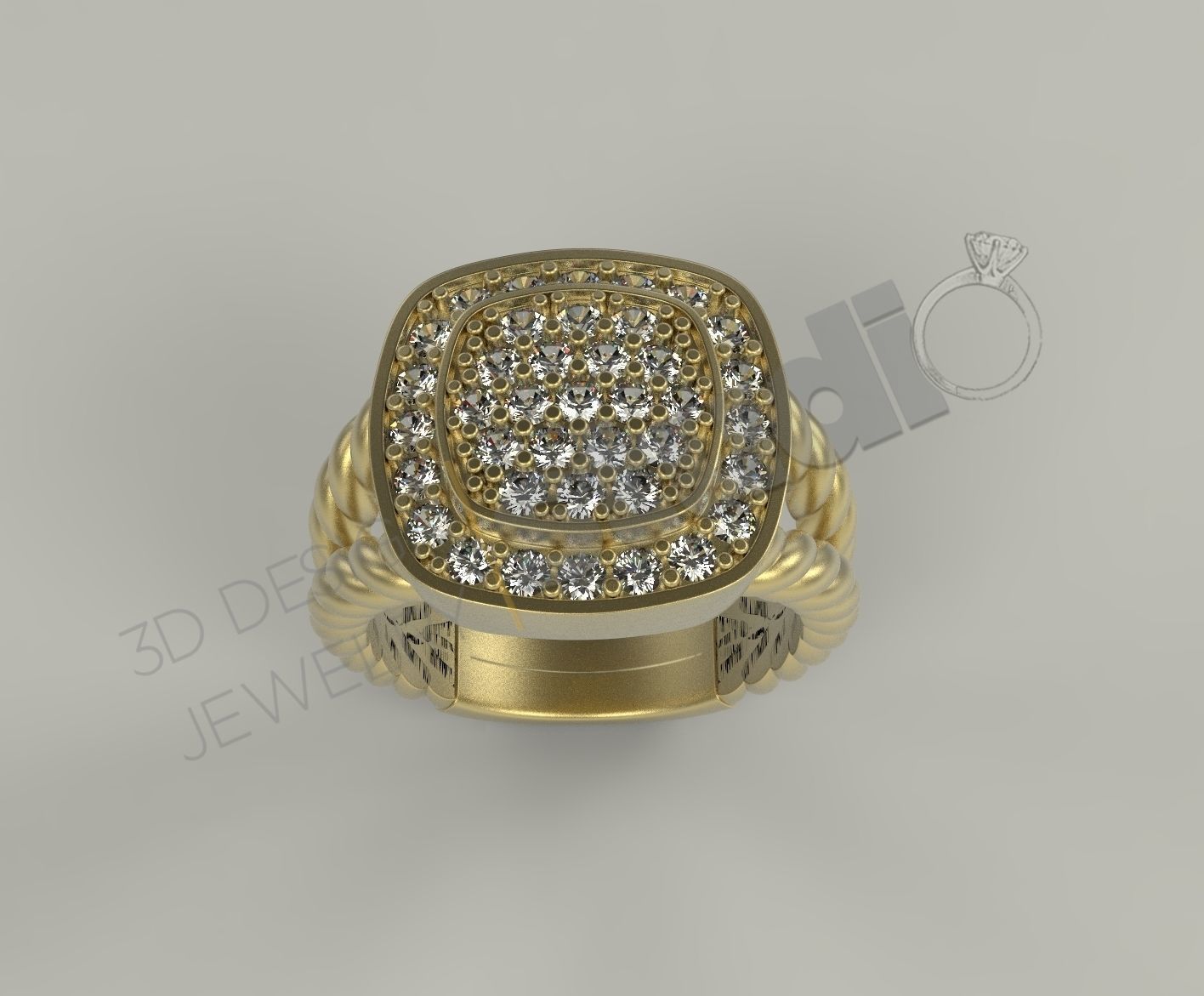 David Yurman Rope ring 3D print 3D print model_2