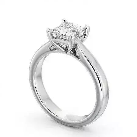 stl file engagement ring with princess cut diamond