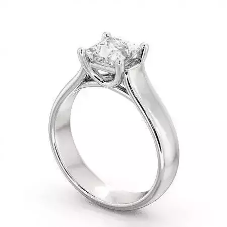 stl file engagement ring with princess cut diamond