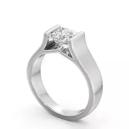 stl file engagement ring with princess cut diamond
