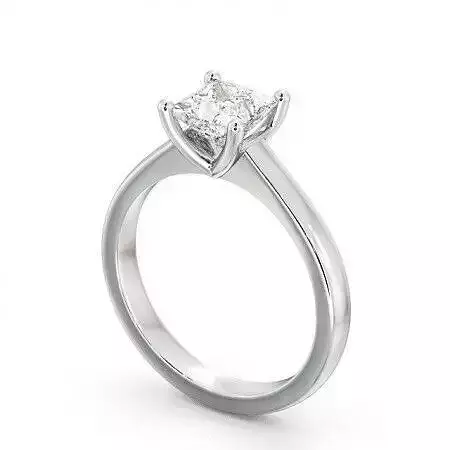 stl file engagement ring with princess cut diamond