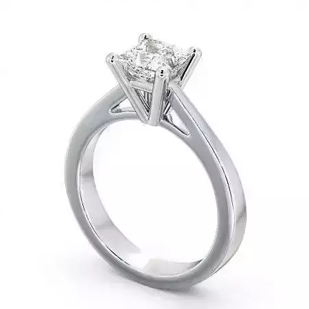 stl file engagement ring with princess cut diamond