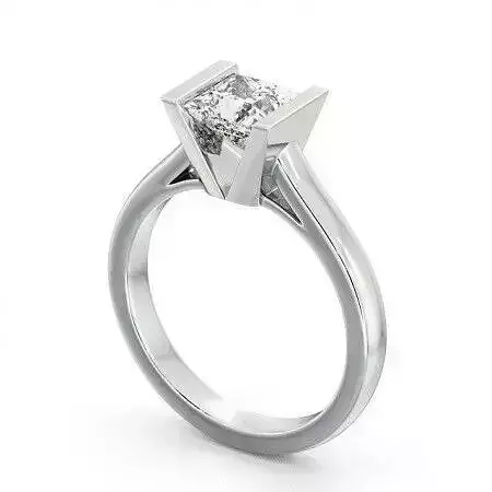 stl file engagement ring with princess cut diamond