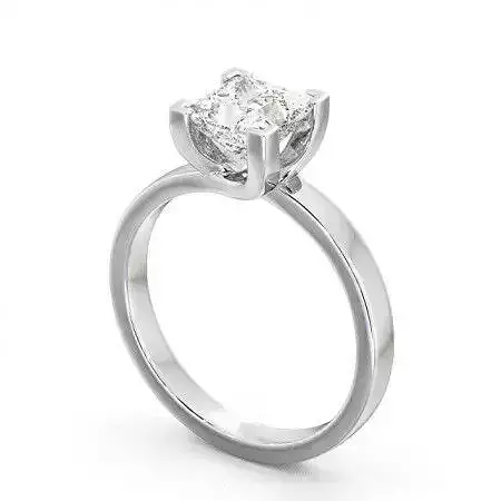 stl file engagement ring with princess cut diamond