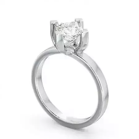 stl file engagement ring with princess cut diamond