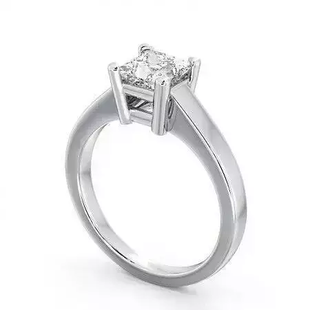 stl file engagement ring with princess cut diamond