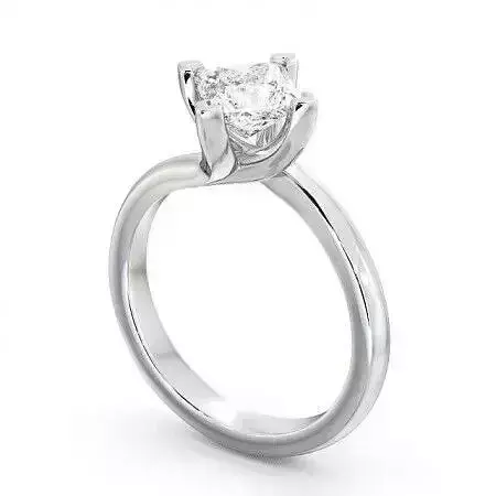 stl file princess cut diamond solitaire engagement ring