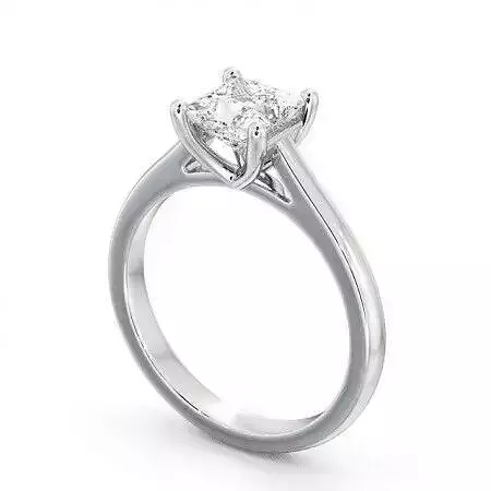 stl file engagement ring with princess cut diamond