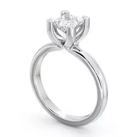 stl file engagement ring with princess cut diamond