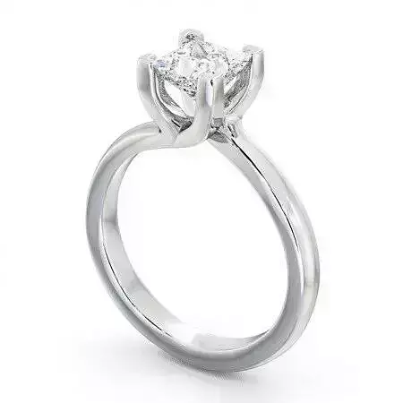 stl file engagement ring with princess cut diamond
