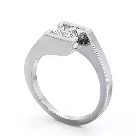 stl file engagement ring with princess cut diamond