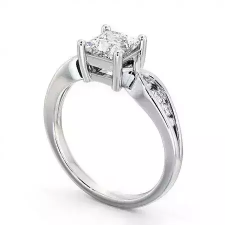 stl file princess cut diamond engagement ring
