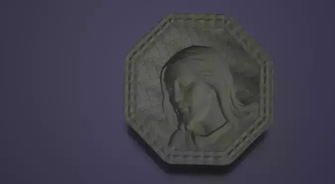 Jesus Christ  in a octagon with texture 3d printable model 3D print model