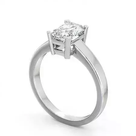 stl file engagement ring with princess cut diamond