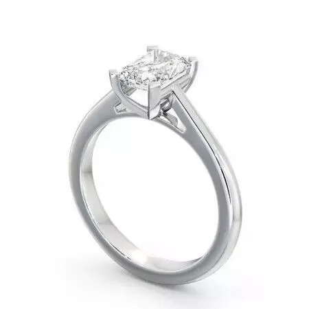 stl file engagement ring with princess cut diamond 3D print model_0