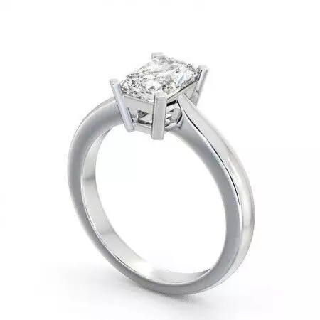 stl file engagement ring with princess cut diamond 3D print model_0