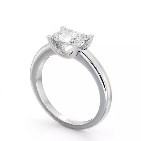 stl file engagement ring with princess cut diamond 3D print model_0