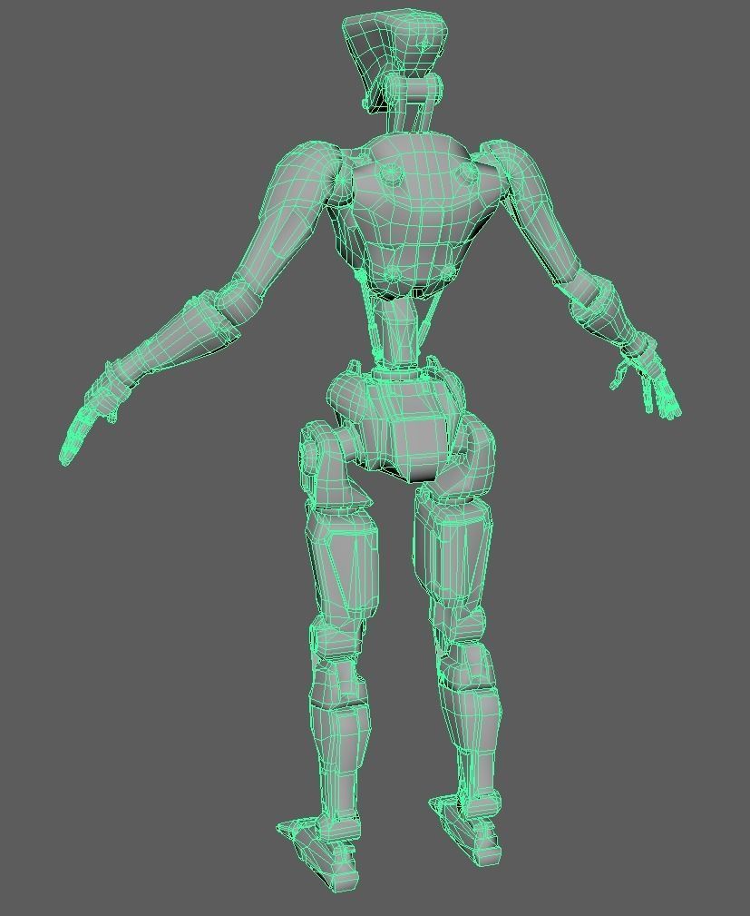 Humanoid Robot GSR050 Low-poly 3D model_6