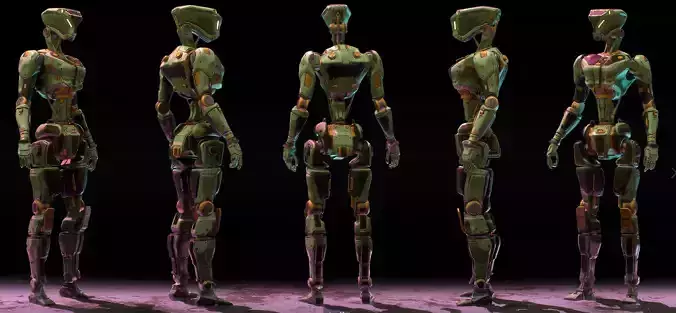 Humanoid Robot GSR050 Low-poly 3D model