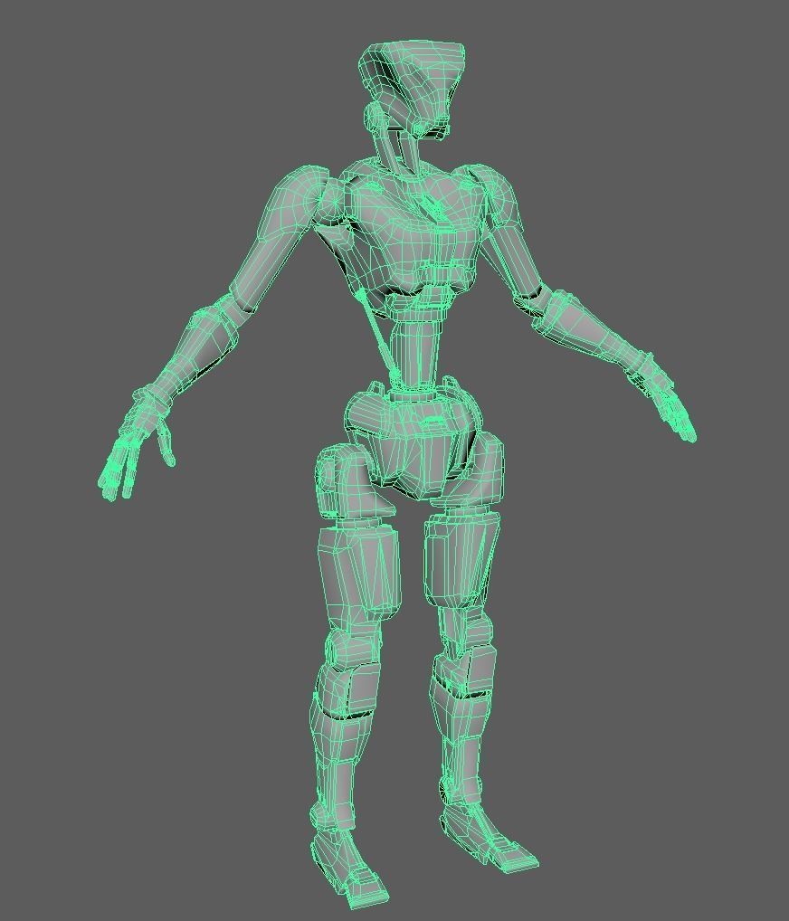 Humanoid Robot GSR050 Low-poly 3D model_5