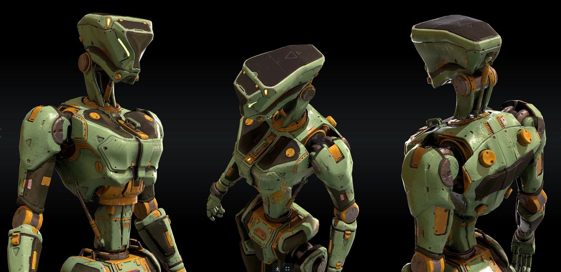 Humanoid Robot GSR050 Low-poly 3D model_3